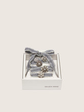 Skins gray laces with mohair trim and crystal charms