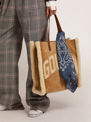 Denim-blue Golden Collection scarf with paisley pattern