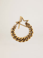 Bracelet in antique gold decreasing chain with star-shaped clasp