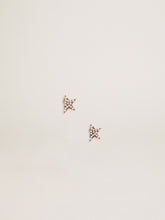 Women's stud earrings in antique gold color with decorative beads