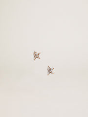 Women's stud earrings in antique gold color with decorative beads