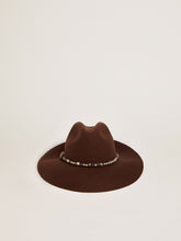 Women’s studded brown Fedora hat | Golden Goose