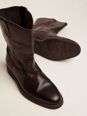 Biker boots in black leather