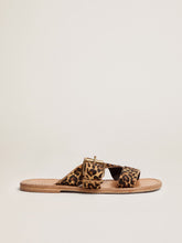 Leopard pony skin sandals for women Margaret | Golden Goose