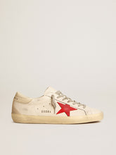 Men's Super-Star in nappa with red star and cream leather heel tab