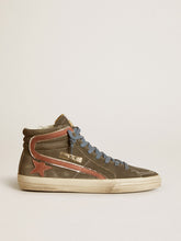 Men's Slide in gray suede with brown nubuck star and flash