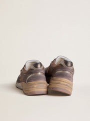 Men's Dad-Star in lilac suede and mesh with laminated leather star and heel tab
