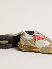 Men's Dad-Star in mesh and gold foiled leather with white leather star