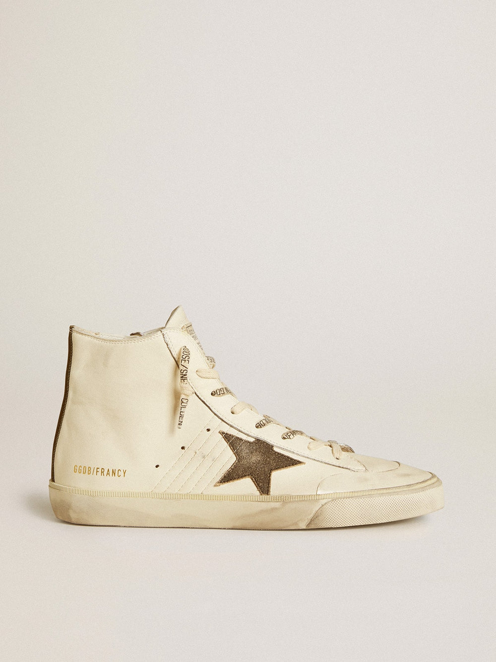 Francy Penstar in nappa with black suede star and cotton heel tab