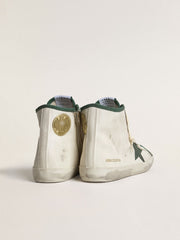 Men's Francy LTD in white nappa leather with green rubber star
