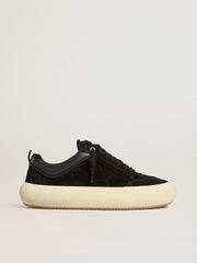 Men's Space-Star Cube in black suede with perforated star