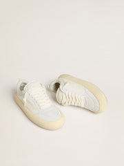 Men's Space-Star Cube in white leather with perforated star