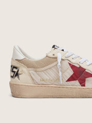 Ball Star in nylon and white mesh with red nylon star and white leather heel tab