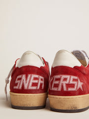 Men's Ball Star in dark red suede with white star and heel tab