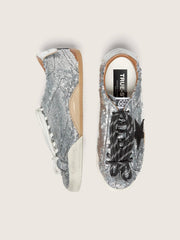Men's True-Star in silver sequins with black star and silver leather heel tab