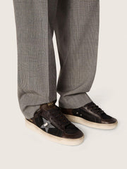 Men's Stardan in brown suede and black mesh with white leather star and nappa leather inserts