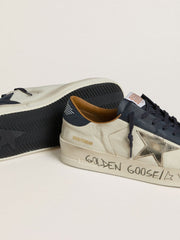 Men's Stardan in nubuck with metallic leather star and blue nappa heel tab