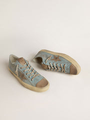 Men's V-Star in light blue canvas with dove-gray leather star