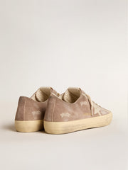 Men's V-Star in dove-gray suede with light gray leather star