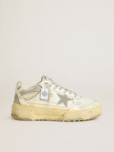 Men’s Forty2 in white leather with laces with Swarovski crystals and gray TPU star