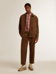 Men's olive-green corduroy jacket