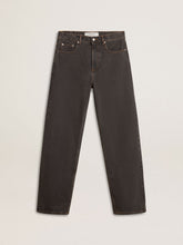 Men's dark gray jeans in twist crease-wash denim