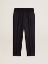 Men's wool pants with vertical thin stripes