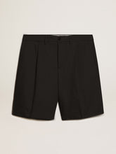 Men's Bermuda shorts in black cotton