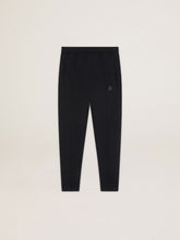 Men's black joggers with star on the front