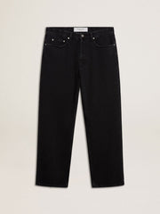 Men's black one-wash jeans