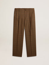 Men's pants in three-colored houndstooth