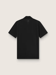 Men's black sports zipped polo shirt