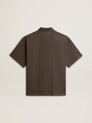 Men's cotton polo shirt in anthracite gray with embroidery