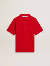 Men's polo shirt in red cotton piquet