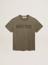 Men's olive green T-shirt with Golden lettering