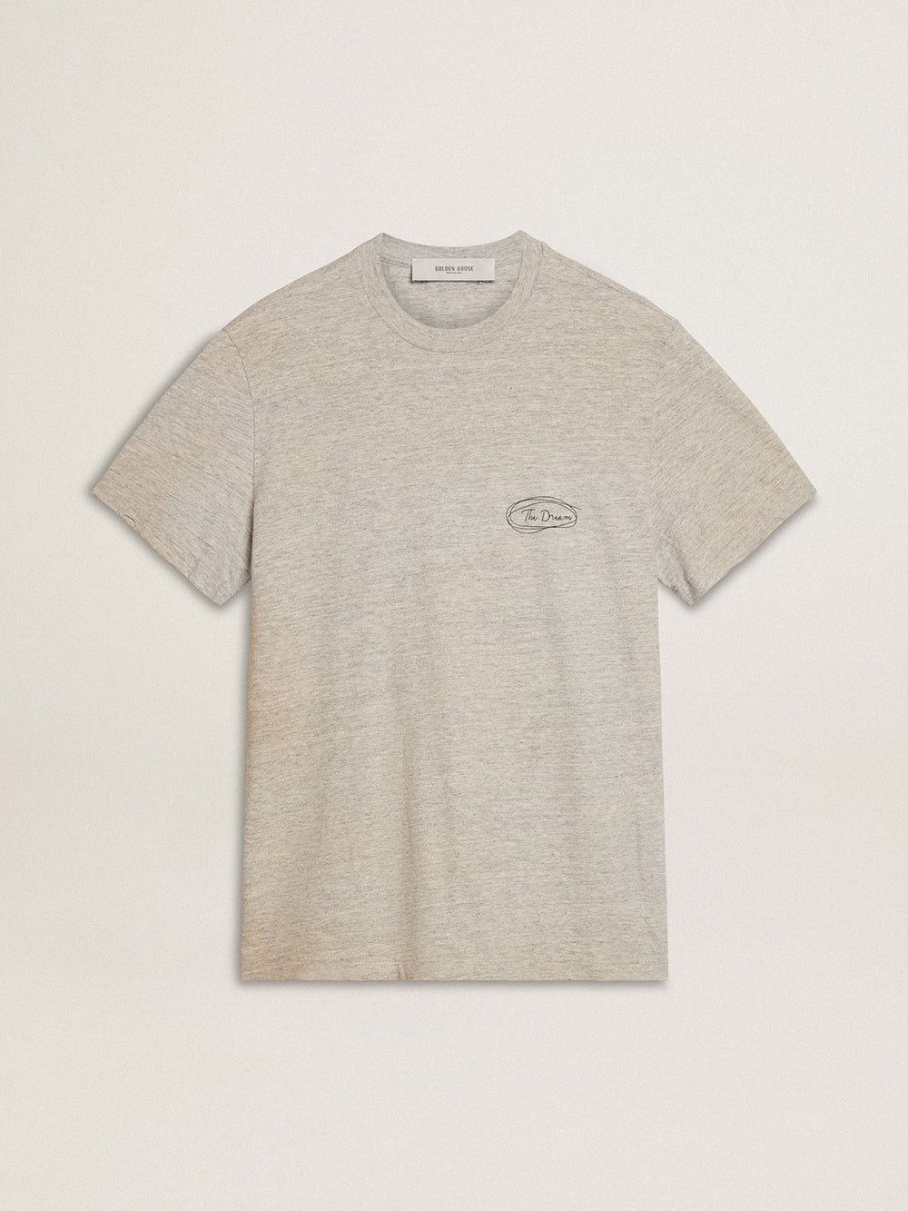 Men's gray T-shirt with black lettering