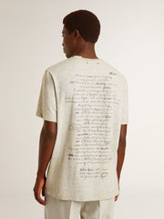 Men's gray T-shirt with black lettering