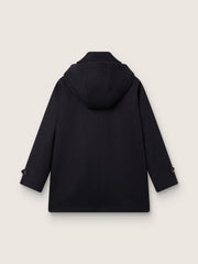 Boys’ dark blue hooded duffle coat