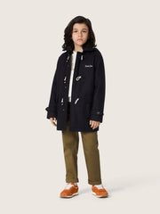 Boys’ dark blue hooded duffle coat