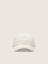 Journey baseball cap in white cotton twill with patch and Golden Goose embroidery