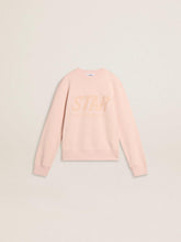 Girls' pink-colored sweatshirt with pink front lettering