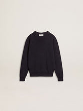 Boys’ blue crew-neck sweater with 'Golden' lettering on the back