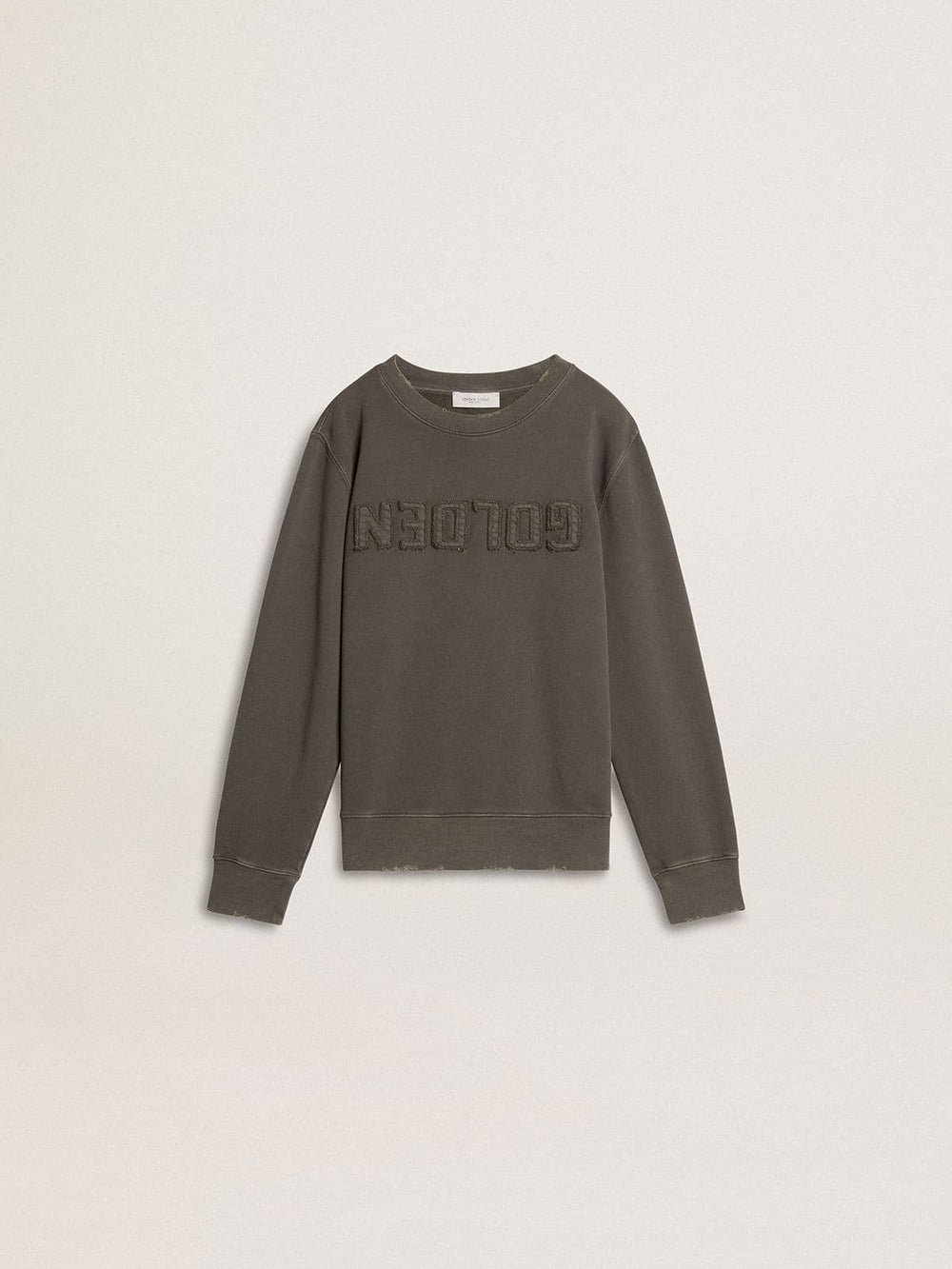 Kids’ gray sweatshirt with raised logo