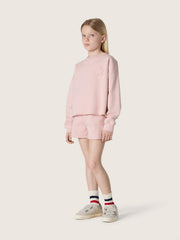 Star girls’ shorts in pink cotton with patch and logo