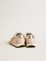 Marathon Junior in pink nylon with printed star and leather heel tab