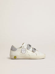 Junior Old School with silver Swarovski crystal heel tab and straps