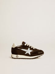 Junior Marathon in black nylon with printed star and leather heel tab
