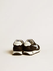 Junior Marathon in black nylon with printed star and leather heel tab
