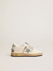 Ball Star Junior in nappa with silver glitter star and heel tab