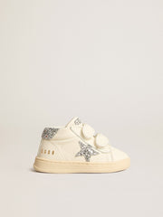 June in nappa leather with silver glitter star and heel tab